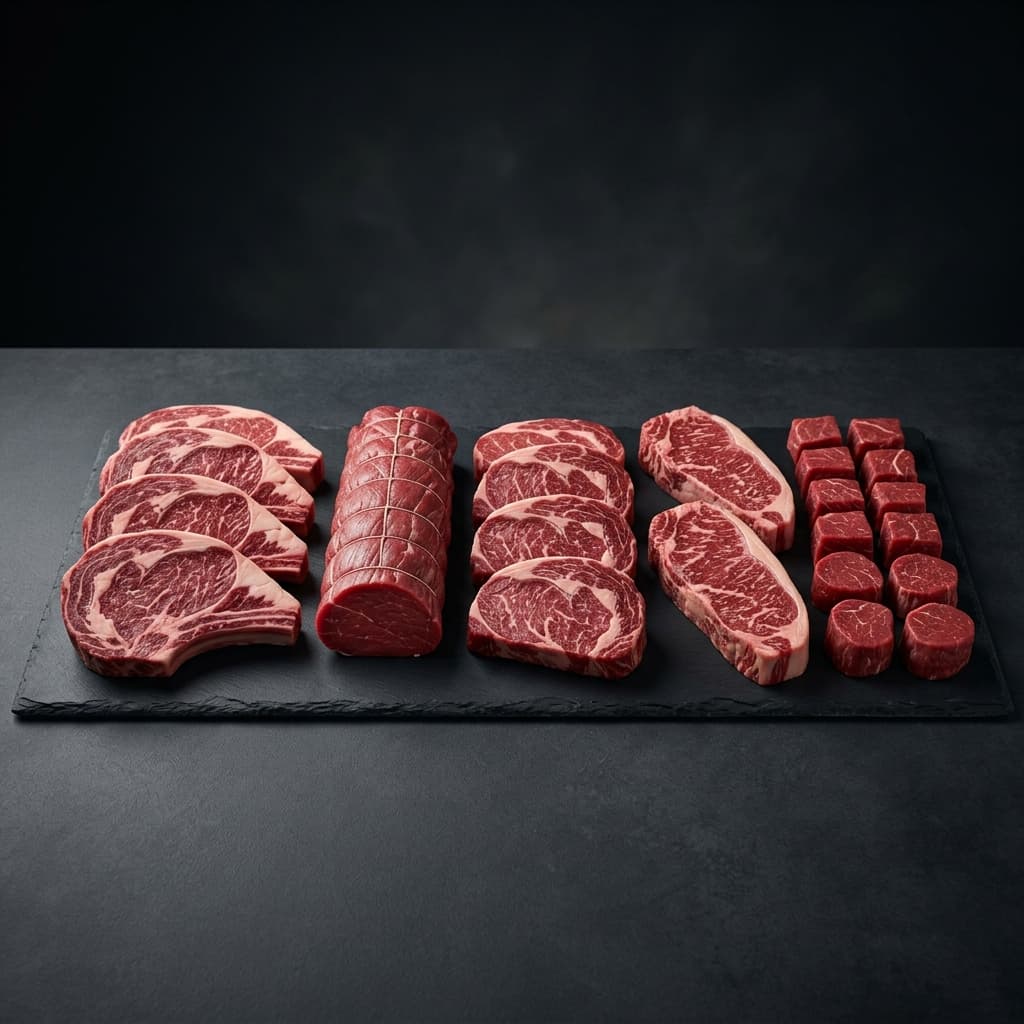 Export-ready premium beef steaks, roast, and medallions